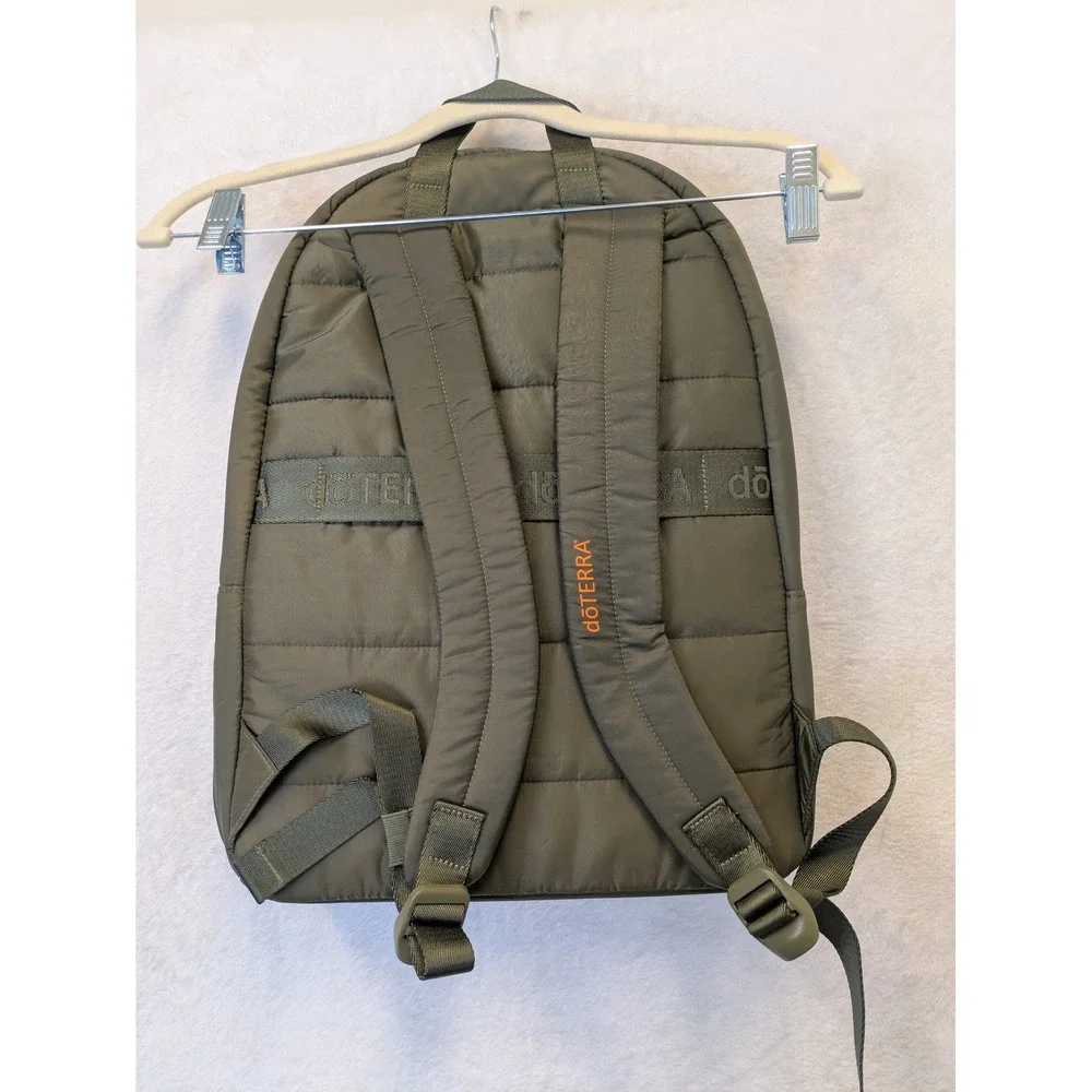 doTERRA Olive Green Quilted‎ Puffer Backpack Laptop Bag